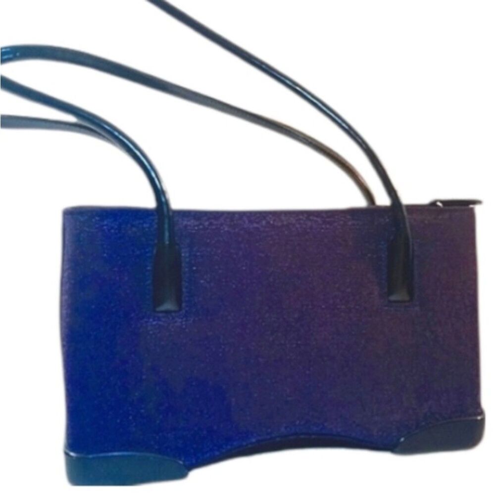 Unique Vintage Structured Accordion Pleated Purple Purse